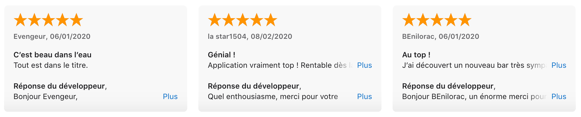 Avis utilisateurs de l'application mobile TCH'IN