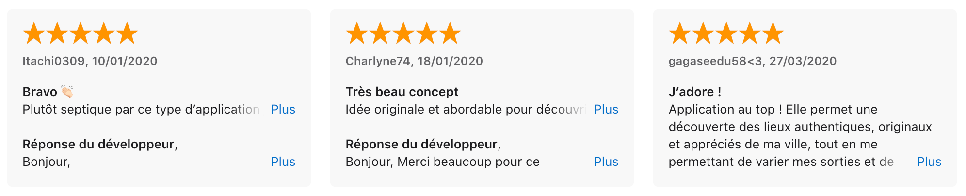 Avis utilisateurs de l'application mobile TCH'IN